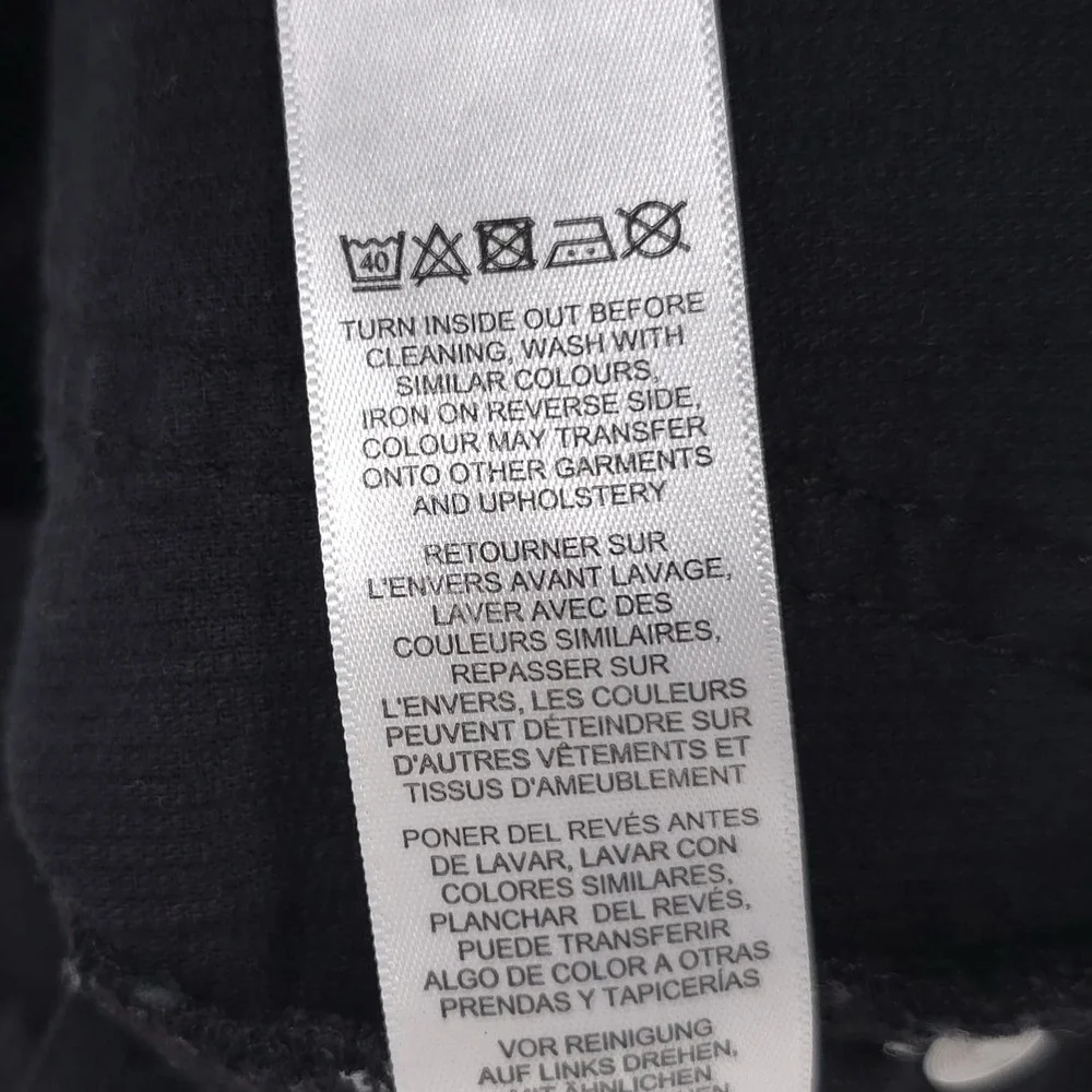 asos Black Corduroy Flare Pants 26/28 Straight Bootcut Jeans Cotton Turkey Crop - Picture 12 of 13
